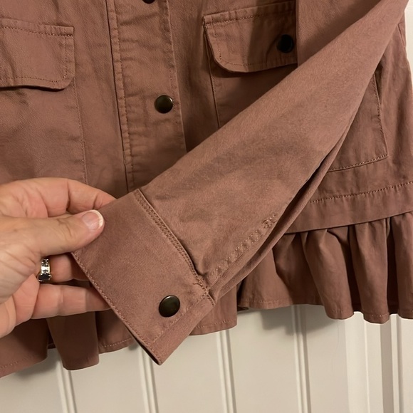 Harper Heritage Blush Pink Dress Shacket Jacket size med women’s full zip & snap - Picture 6 of 8